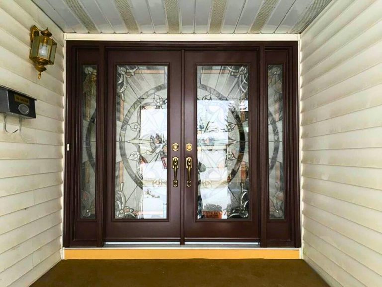Double-front-door-with-glass