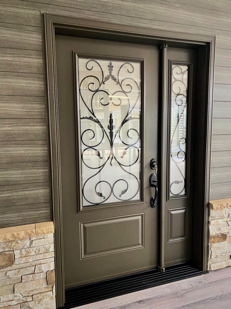 Entry-door-brown-with-glass-grills