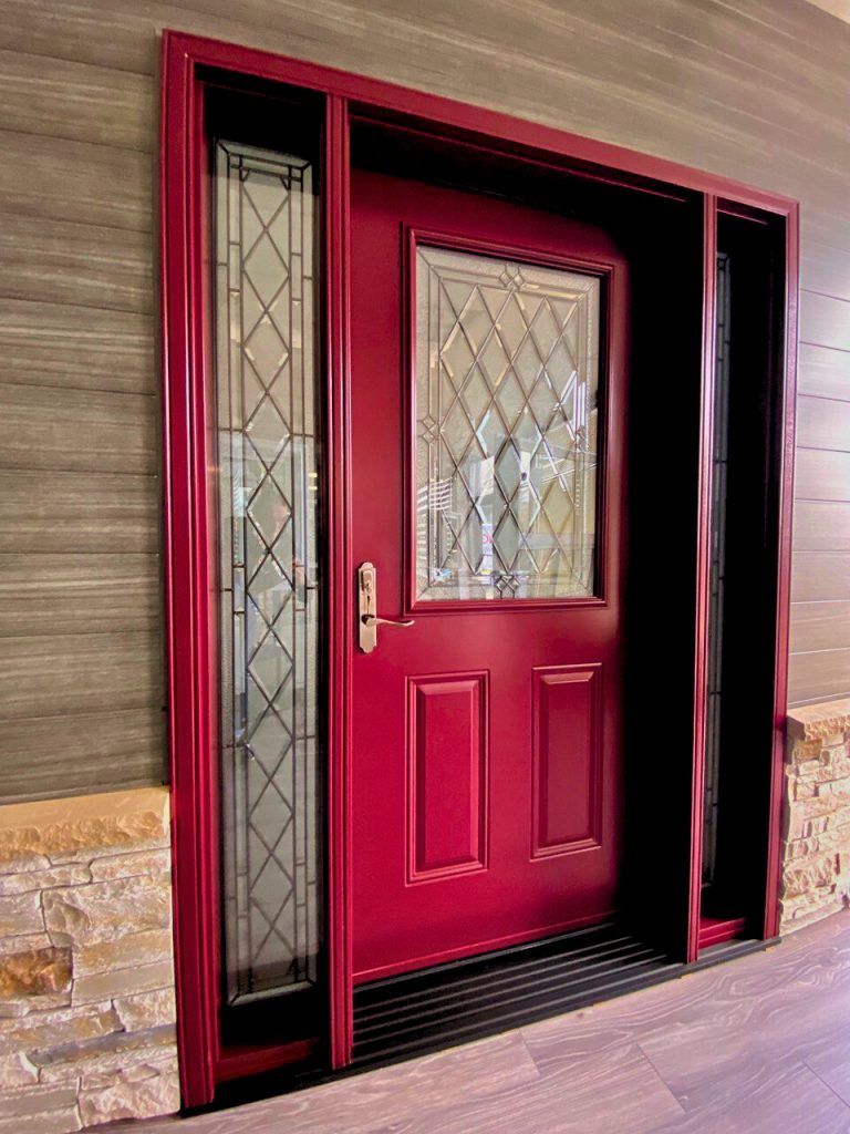 Entry-door-red-with-glass