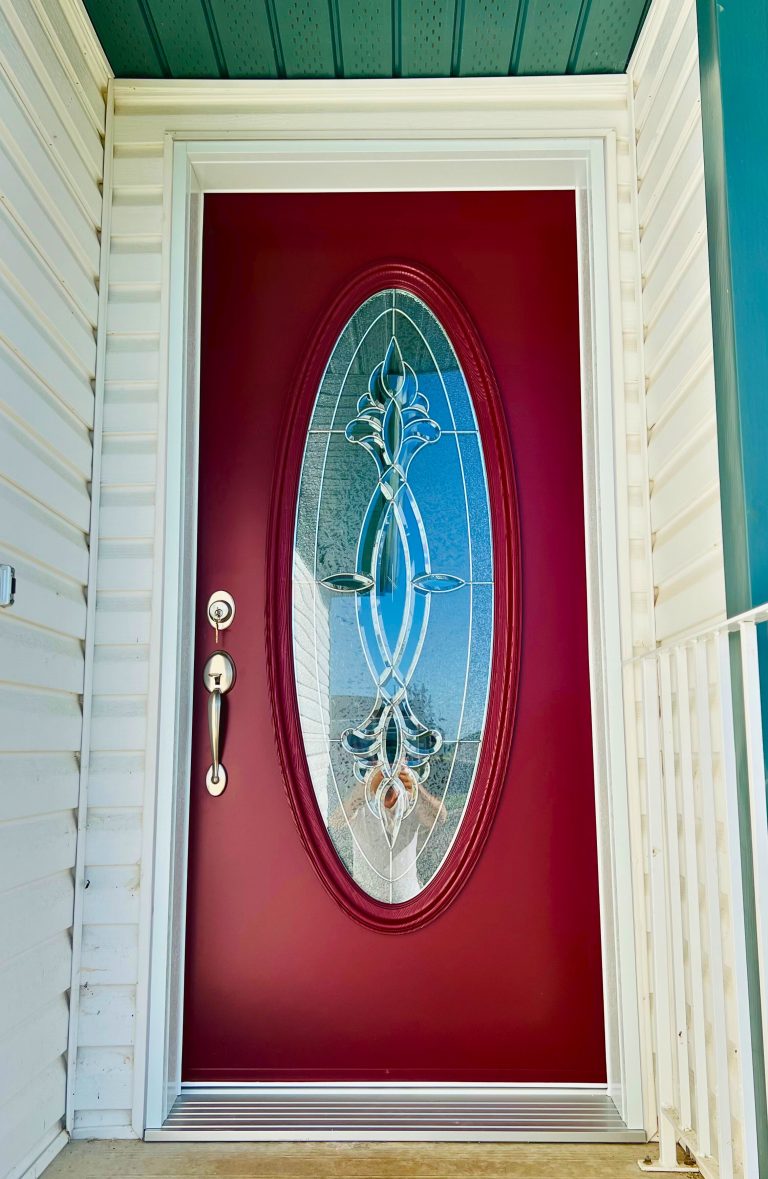 Single-entry-door-red-with-glass