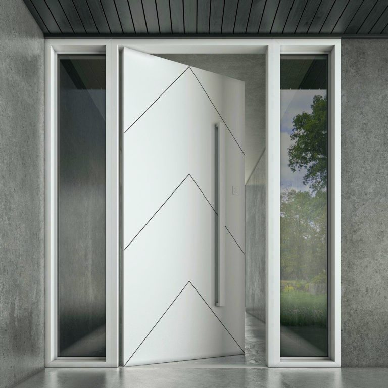 White-fiberglass-door-entry-with-glass