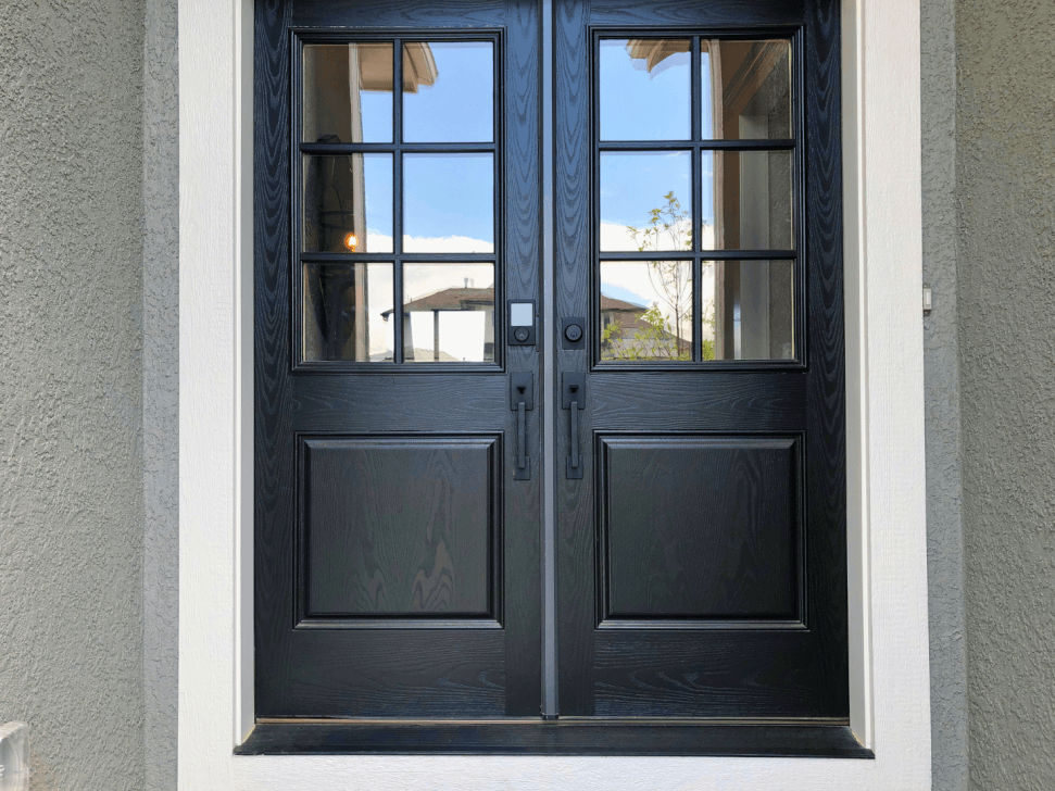 Black double exterior door