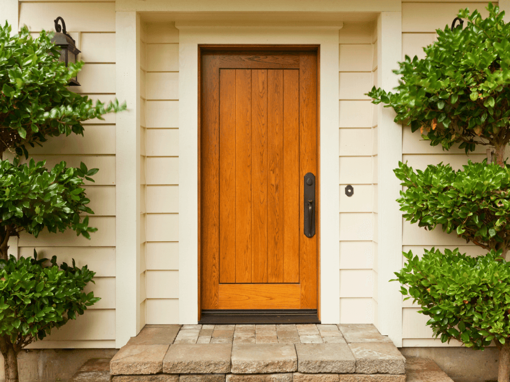 Brown entry door