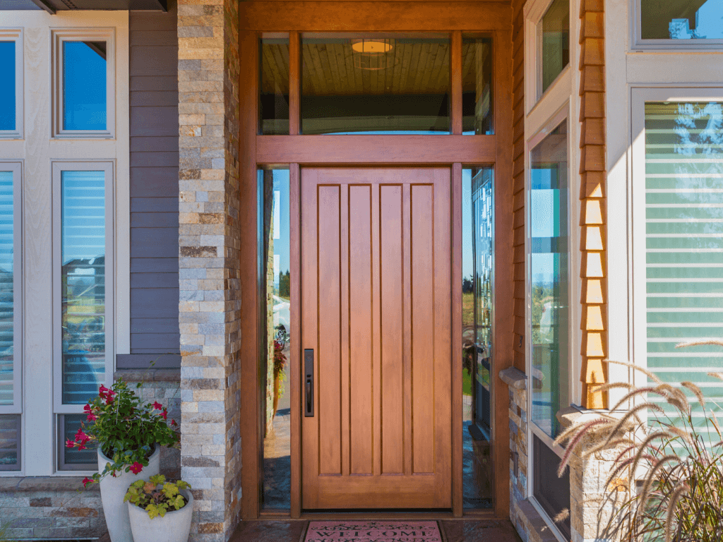 Exterior fiberglass door